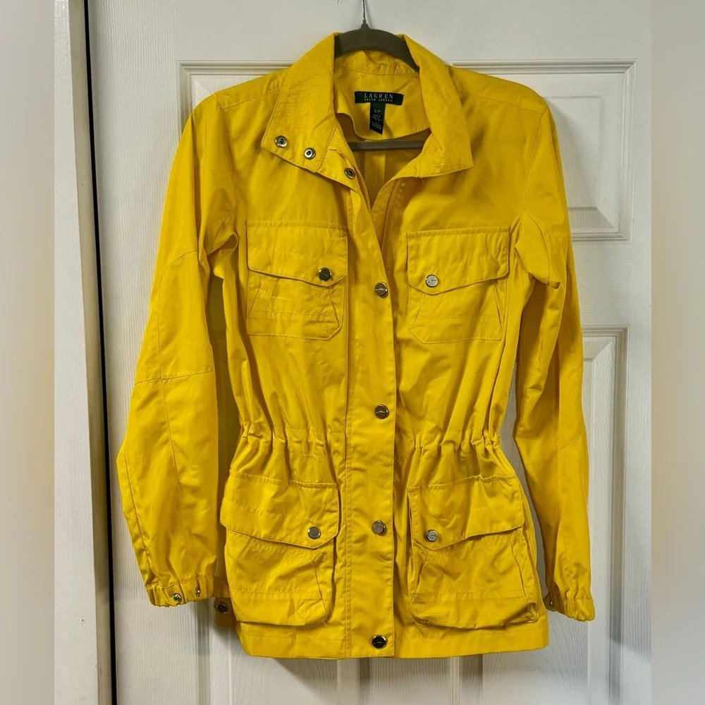 Ralph Lauren Yellow Women’s Windbreaker Jacket Small Utility Lightweight Casual - Picture 1 of 16